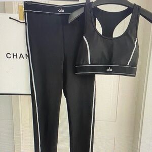 ALO Yoga Black and White Sports Bra